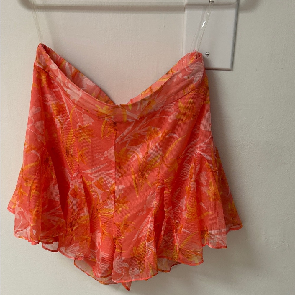 Floral Orange and Pink Skort